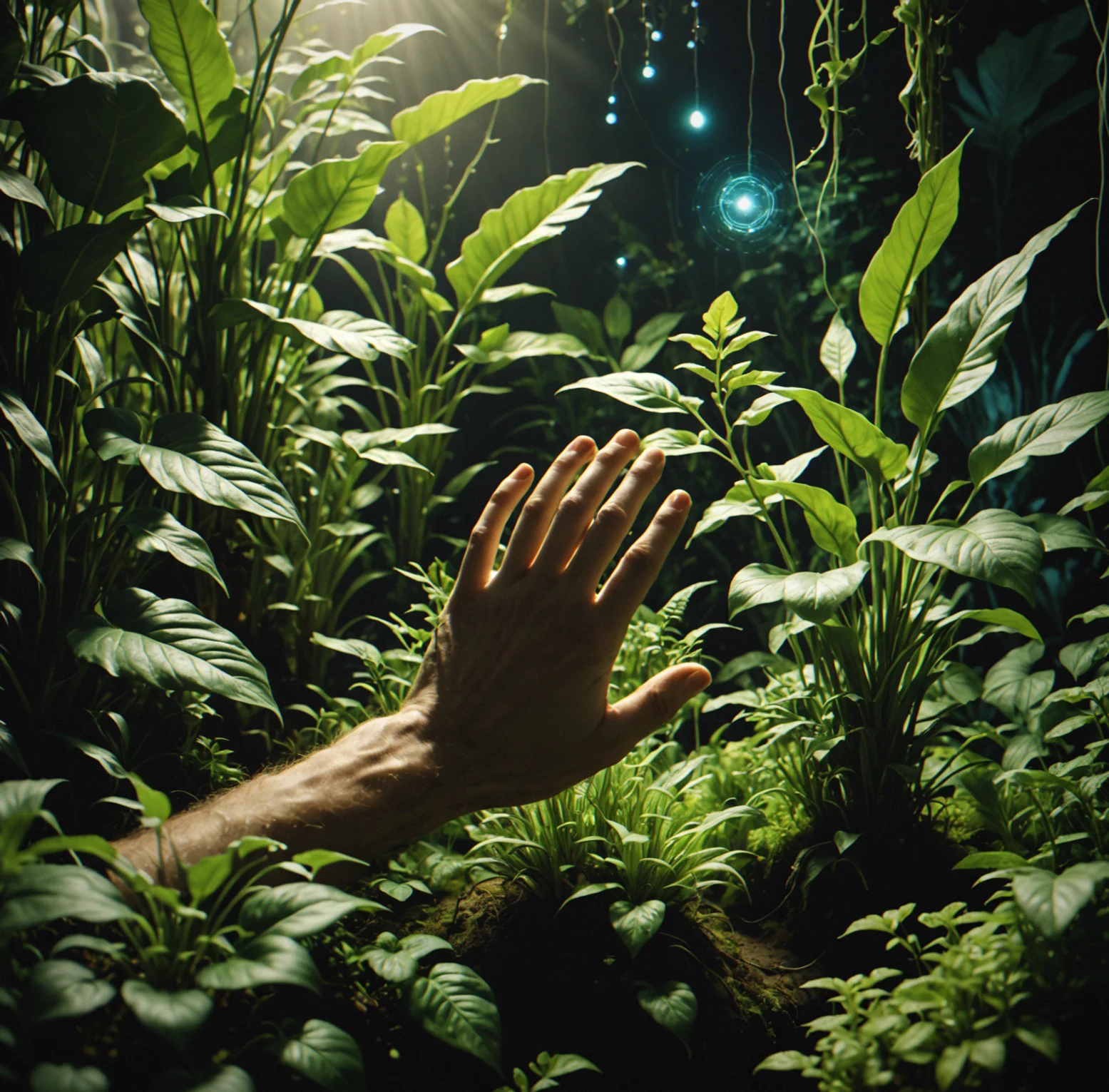 A packed garden with a dozen different plants all at different growth stages, their combined ambient tracks blending together into one rich textured soundscape floating above
